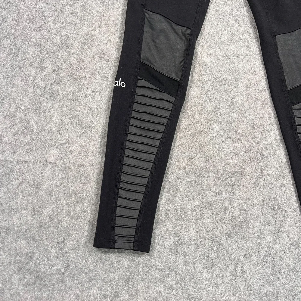 Alo Yoga Black High Waisted Moto 7/8 Ankle Cropped Leggings Women's Size XS